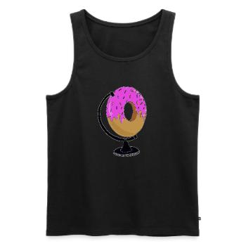 Donutworld - Männer Premium Bio Tank Top - Schwarz - Vorne - Michal (187cm)