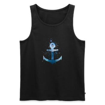 Anker - Männer Premium Bio Tank Top - Schwarz - Vorne - Michal (187cm)