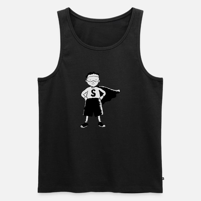 Superheld Kind - Männer Premium Bio Tank Top - Schwarz