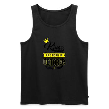Kings are born in October - Männer Premium Bio Tank Top - Schwarz - Vorne - AI Model Male 178 light (178cm)