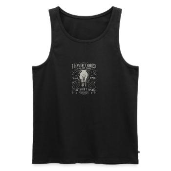Le prix du génie de Thomas Edison. - Débardeur bio Premium Homme - noir - Devant - AI Model Male 178 light (178cm)