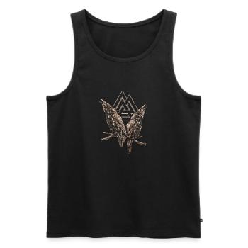 Vikinger Raven und Valknut - Männer Premium Bio Tank Top - Schwarz - Vorne - AI Model Male 178 light (178cm)