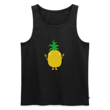 pineapple - Men's Premium Organic Tank Top - black - Front - AI Model Male 178 light (178cm)