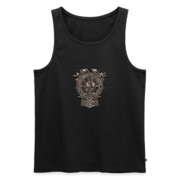 THOR HAMMER MIT BLITZ WIKINGER GESCHENK - Männer Premium Bio Tank Top - Schwarz - Vorne - Michal (187cm)