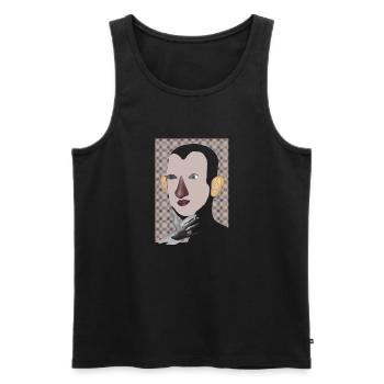 Fld.) Denke Thinkah - Männer Premium Bio Tank Top - Schwarz - Vorne - AI Model Male 178 light (178cm)