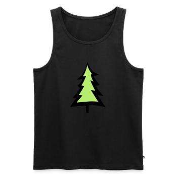 christmas tree christmas tree text design logo fir s - Men's Premium Organic Tank Top - black - Front - Michal (187cm)