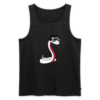 dj cool musik party feiern sonnenbrille kopfhoerer - Männer Premium Bio Tank Top - Schwarz - Vorne - AI Model Male 178 light (178cm)