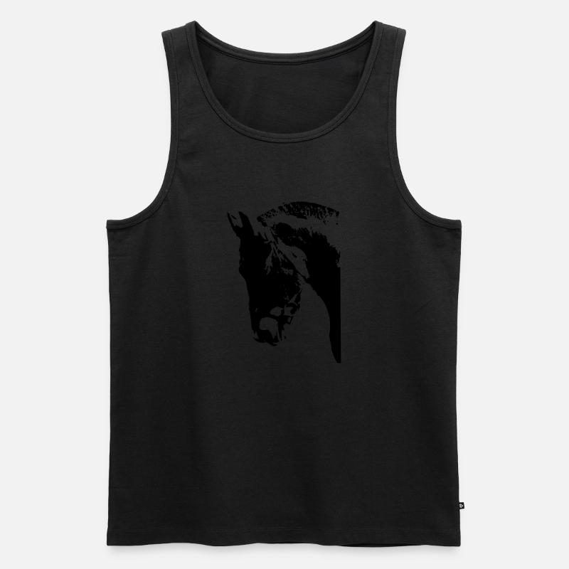 Pferd - Männer Premium Bio Tank Top - Schwarz