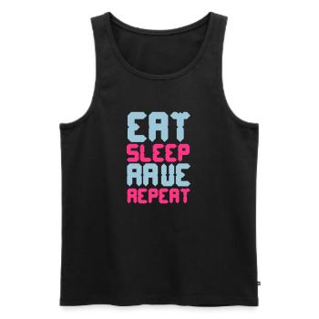 Eat Sleep Rave Repeat - Männer Premium Bio Tank Top - Schwarz - Vorne - AI Model Male 178 light (178cm)
