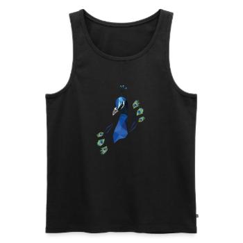 blauer Pfau - Männer Premium Bio Tank Top - Schwarz - Vorne - Michal (187cm)