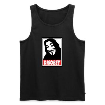 discobey anonymous - Débardeur bio Premium Homme - noir - Devant - Michal (187cm)