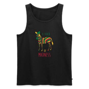 A Touch of Madness - Zebra - Color your Life ! - Männer Premium Bio Tank Top - Schwarz - Vorne - AI Model Male 178 light (178cm)