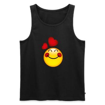 Smiley in Love - Men's Premium Organic Tank Top - black - Front - AI Model Male 178 light (178cm)