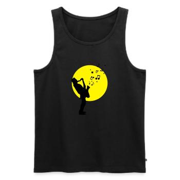 Musik - Musiker Jazz - Männer Premium Bio Tank Top - Schwarz - Vorne - Michal (187cm)