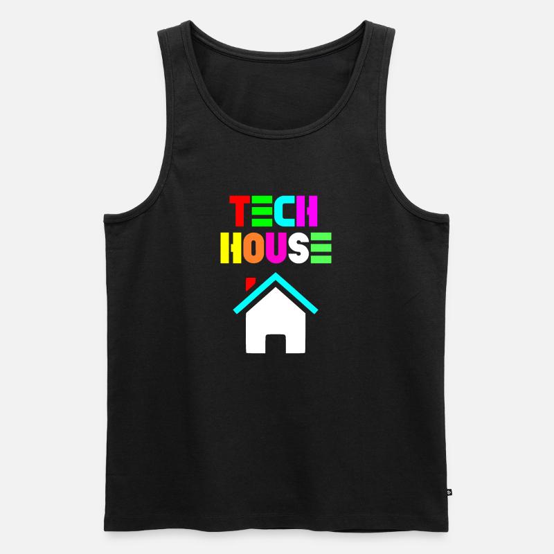 Tech-Haus 808 - Männer Premium Bio Tank Top - Schwarz