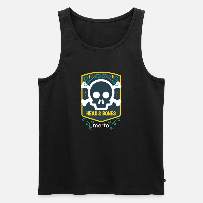 Head and bones - Männer Premium Bio Tank Top - Schwarz