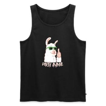Party Sylvester Lama Animal Animal Gift - Men's Premium Organic Tank Top - black - Front - AI Model Male 178 light (178cm)
