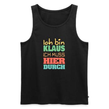 Klaus - Männer Premium Bio Tank Top - Schwarz - Vorne - Michal (187cm)