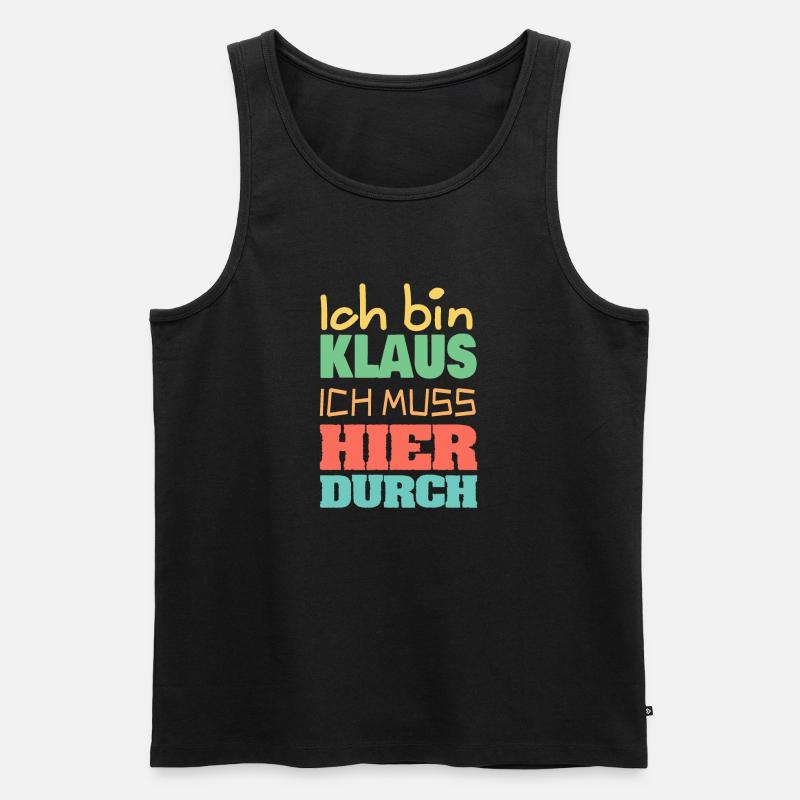 Klaus - Männer Premium Bio Tank Top - Schwarz