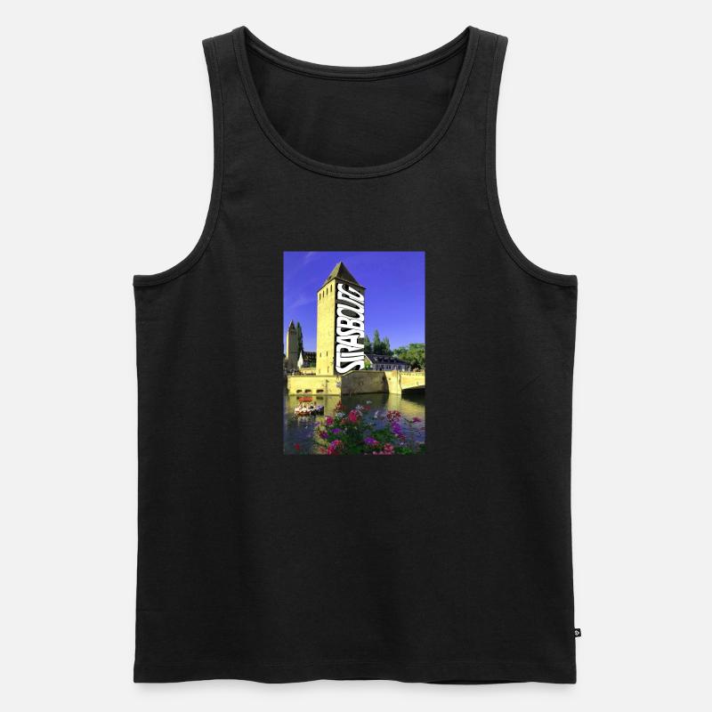 Straßburg Graph Überdachte Brücken - Männer Premium Bio Tank Top - Schwarz