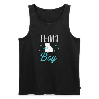 Team boy cadeau original baby shower - Débardeur bio Premium Homme - noir - Devant - AI Model Male 178 light (178cm)