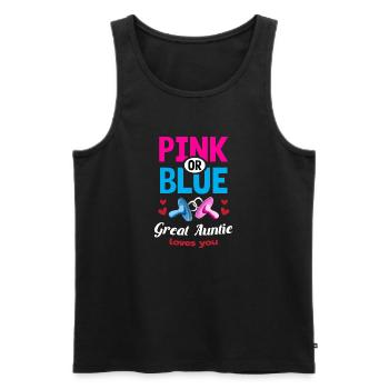 Pink or Blue Great Auntie Loves You Gender Reveal - Männer Premium Bio Tank Top - Schwarz - Vorne - Michal (187cm)