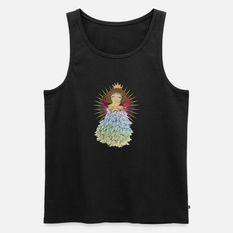 Engelchen mit Stern - Männer Premium Bio Tank Top - Schwarz