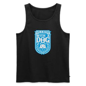 better with a dog - Men's Premium Organic Tank Top - black - Front - Michal (187cm)