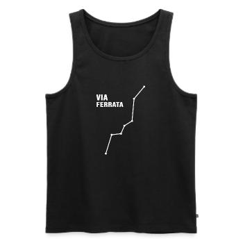 Via Ferrata Klettersteig Alpin Bergsport Alpinist - Männer Premium Bio Tank Top - Schwarz - Vorne - AI Model Male 178 light (178cm)