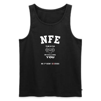Workout - Bodybuilding, Fitness, Motivation - Men's Premium Organic Tank Top - black - Front - AI Model Male 178 light (178cm)