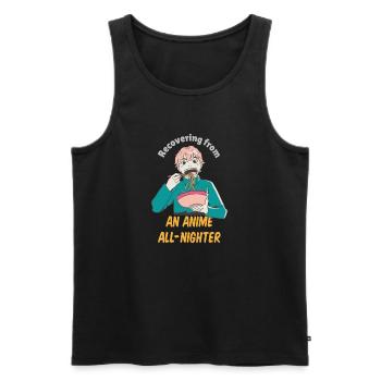 Se remettre d’un anime Anime Nighter & Ramen - Débardeur bio Premium Homme - noir - Devant - AI Model Male 178 light (178cm)