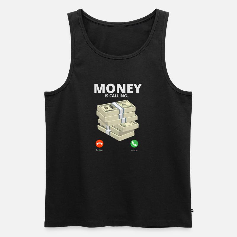 Geld ruft - Männer Premium Bio Tank Top - Schwarz
