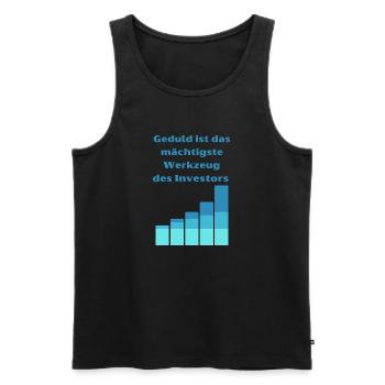 Geduld ist mächtig - Männer Premium Bio Tank Top - Schwarz - Vorne - AI Model Male 178 light (178cm)