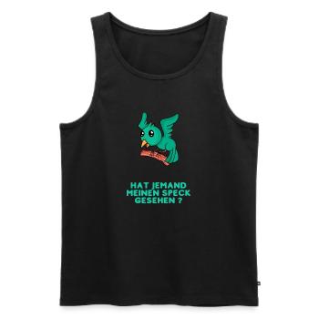 Hat jemand meinen Speck gesehen? - Männer Premium Bio Tank Top - Schwarz - Vorne - AI Model Male 178 light (178cm)