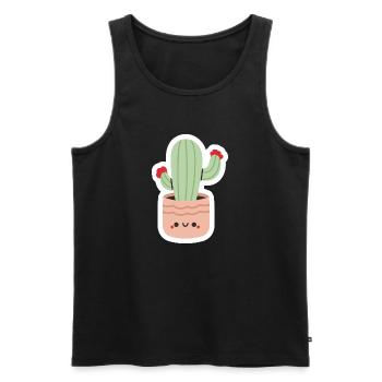 Cute Cactus - Männer Premium Bio Tank Top - Schwarz - Vorne - Michal (187cm)