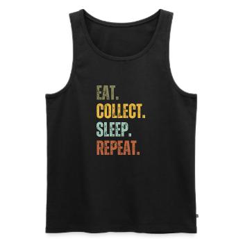 EAT COLLECT SLEEP REPEAT - Men's Premium Organic Tank Top - black - Front - Michal (187cm)