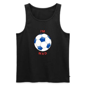 I'M Football Mad Blue & White Ball - Men's Premium Organic Tank Top - black - Front - Michal (187cm)