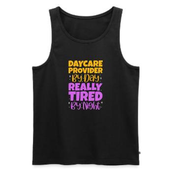 Daycare Provider By Day Really Tired By Night - Männer Premium Bio Tank Top - Schwarz - Vorne - Michal (187cm)