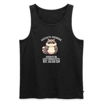 Lustiger Waschbär Spruch Nachtaktiv, Augenringe - Männer Premium Bio Tank Top - Schwarz - Vorne - Michal (187cm)