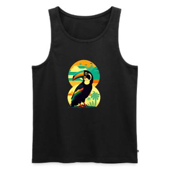 Toucan - Débardeur bio Premium Homme - noir - Devant - Michal (187cm)