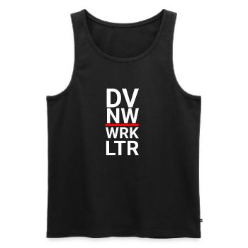 Plongez maintenant - Travaillez plus tard Lumière - Débardeur bio Premium Homme - noir - Devant - AI Model Male 178 light (178cm)