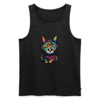 Katze I Stubentiger I Geschenk - Männer Premium Bio Tank Top - Schwarz - Vorne - Michal (187cm)