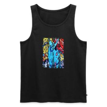 Graffiti-Stil Splash Hip Hop Farben Maler Farbe - Männer Premium Bio Tank Top - Schwarz - Vorne - Michal (187cm)
