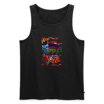 Graffiti-Stil Splash Hip Hop Farben Maler Farbe - Männer Premium Bio Tank Top - Schwarz - Vorne - Michal (187cm)