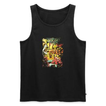 Graffiti-Stil Splash Hip Hop Farben Maler Farbe - Männer Premium Bio Tank Top - Schwarz - Vorne - Michal (187cm)