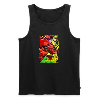 Graffiti-Stil Splash Hip Hop Farben Maler Farbe - Männer Premium Bio Tank Top - Schwarz - Vorne - AI Model Male 178 light (178cm)