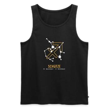 Sternzeichen Illustration Schütze - Männer Premium Bio Tank Top - Schwarz - Vorne - AI Model Male 178 light (178cm)