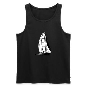Sailing Sailboat Sailing Ship Sailing Sailor - Men's Premium Organic Tank Top - black - Front - Michal (187cm)
