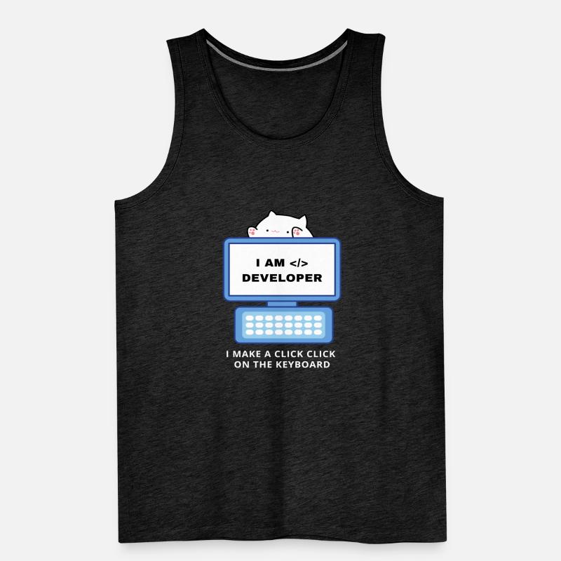 I am a developer - I make a click click Männer Premium Bio Tank Top