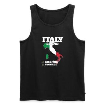 Italy Bound Country Travel Italian Flag Vacation - Men's Premium Organic Tank Top - black - Front - Michal (187cm)